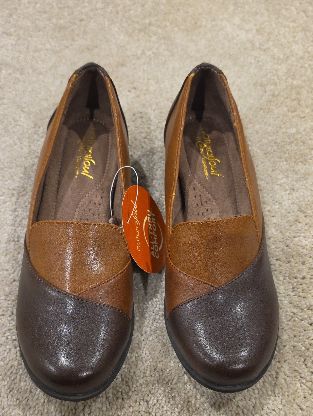 Naturalizer Two-Tone Brown & Tan Slip-On Loafers
